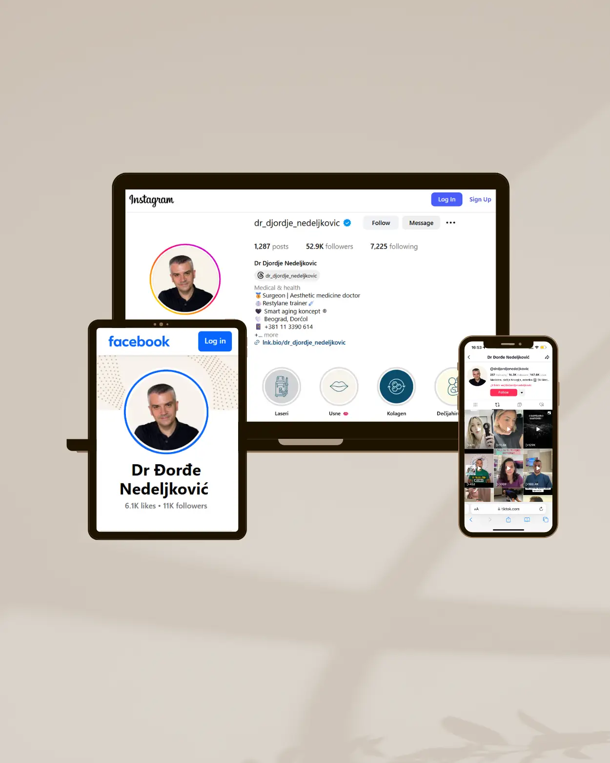 Social media overhaul for an aesthetic doctor