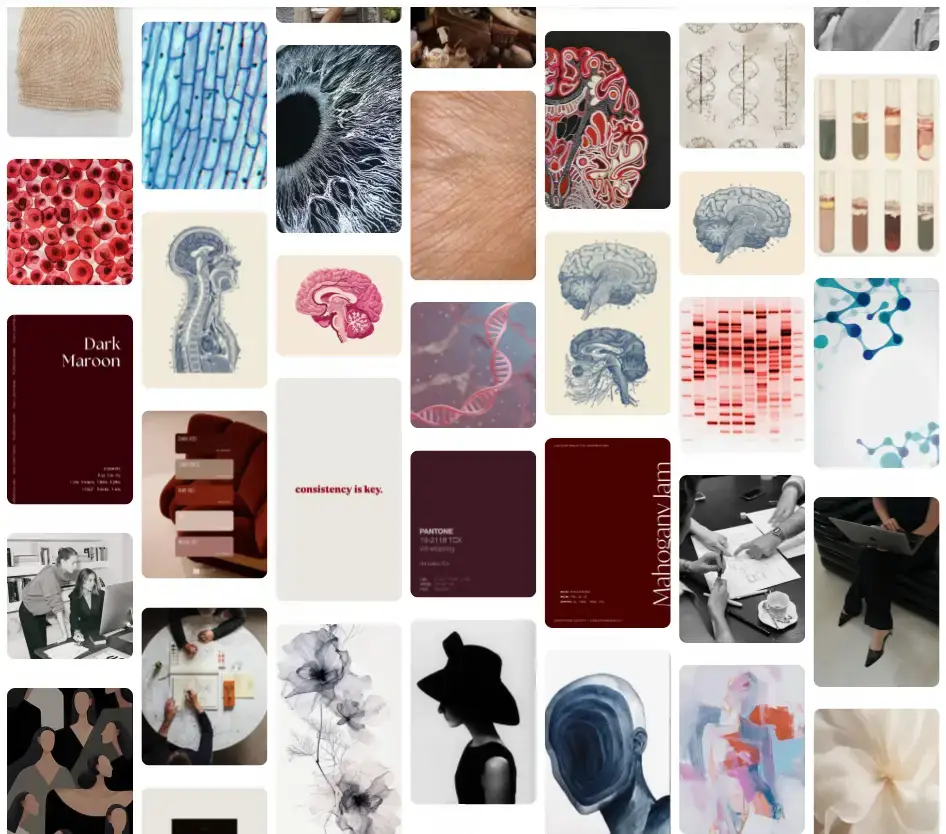 Curated visual moodboard for social content strategy and design inspiration